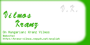 vilmos kranz business card